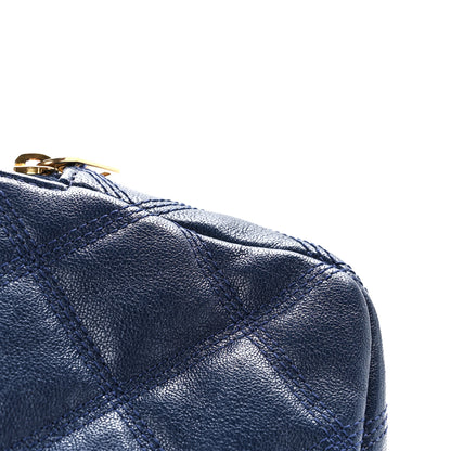 Saint Laurent Grained Lambskin Quilted Mini Becky Double Zip Bag Blue Charron 12 of 12
