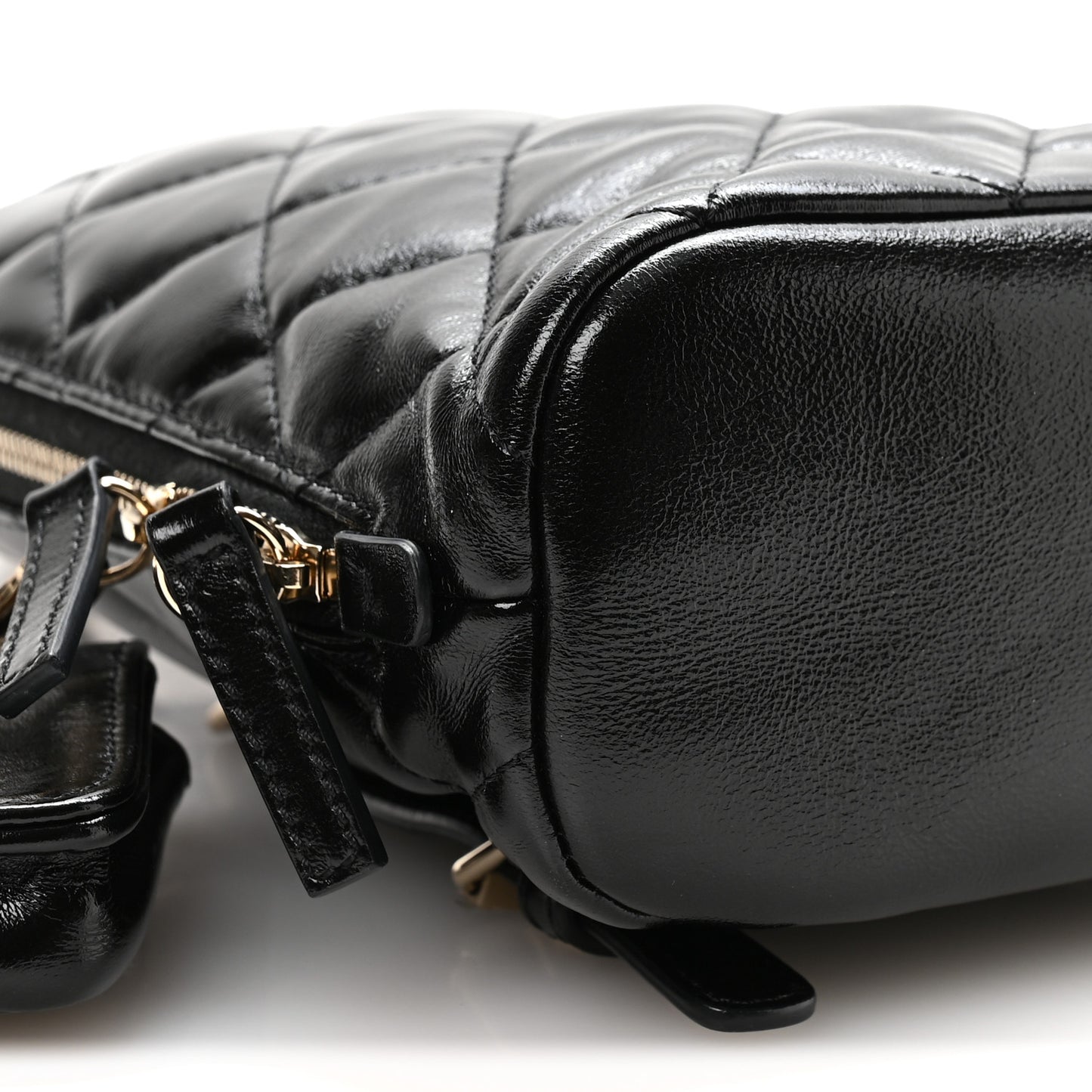 Shiny Calfskin My Pocket Backpack Black