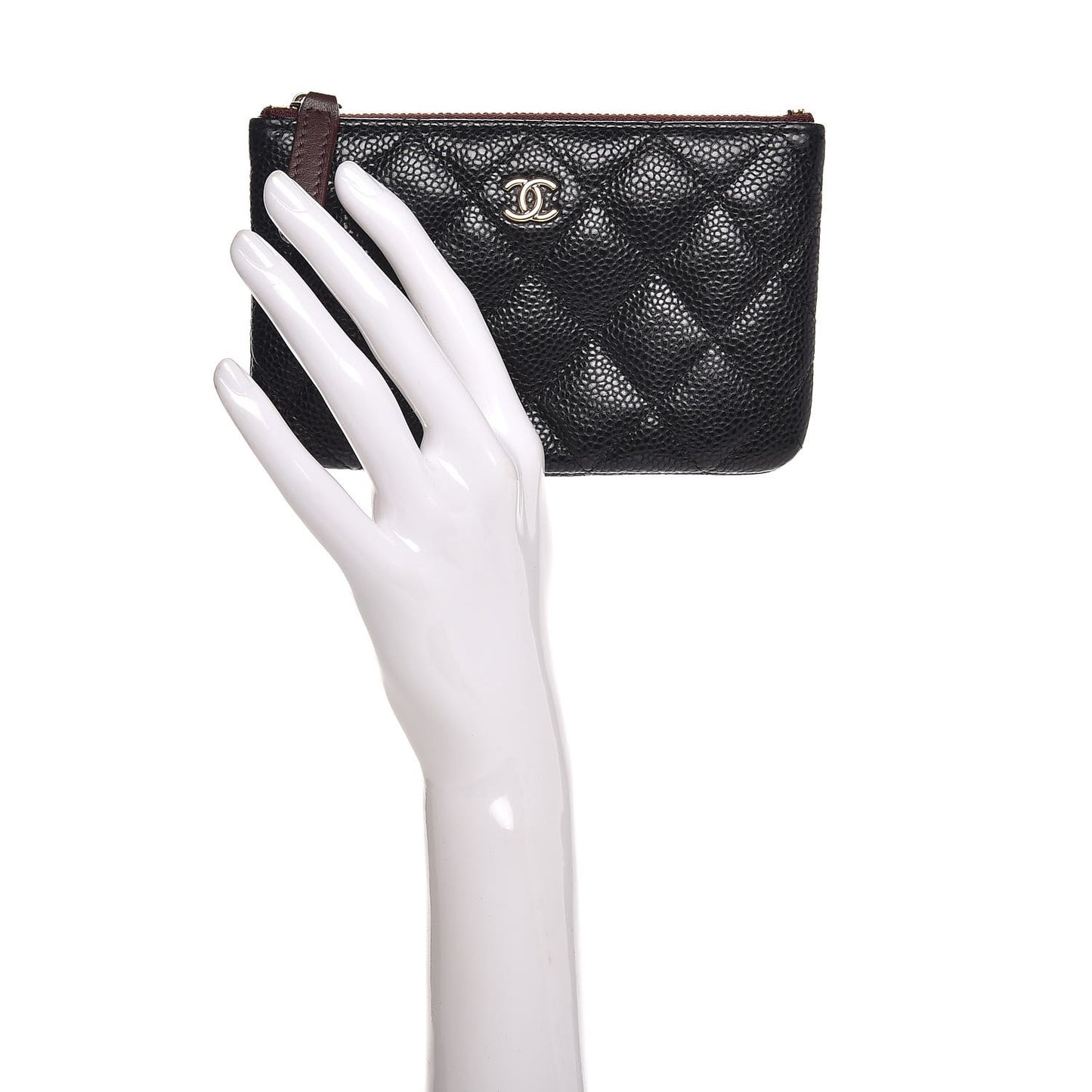 Caviar Quilted Small Cosmetic Case Black