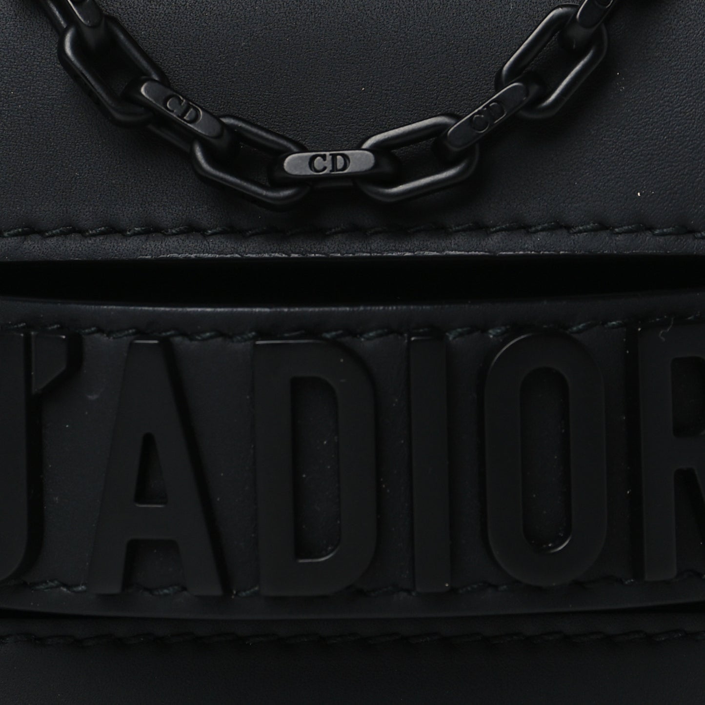 Ultra Matte Calfskin Mini J'Adior Chain Flap Bag Black