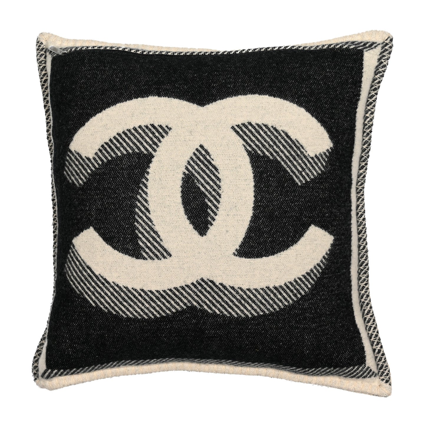 Merino Wool Cashmere CC Pillow Beige Black