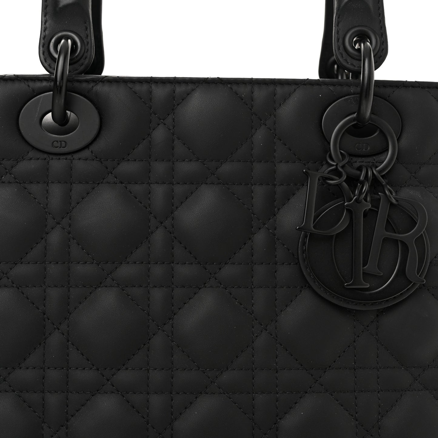 Ultra Matte Calfskin Cannage Medium Lady Dior Black