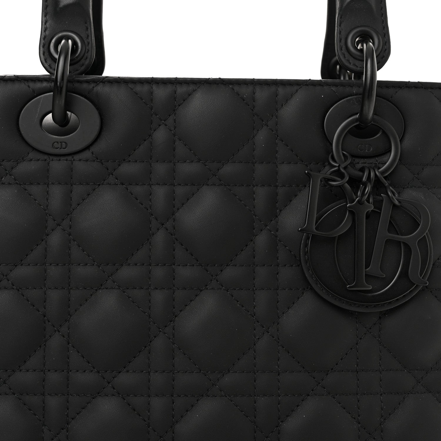 Christian Dior Ultra Matte Calfskin Cannage Medium Lady Dior Black 8 of 10