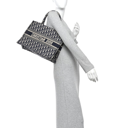 Christian Dior Oblique Medium Book Tote Blue Multicolor 2 of 12