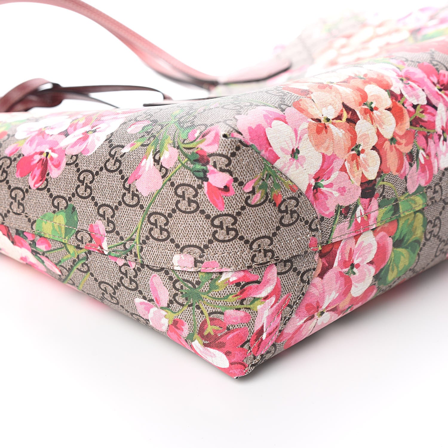 Gucci GG Supreme Monogram Blooms Medium Reversible Tote Beige Multicolor Dry Rose 11 of 13