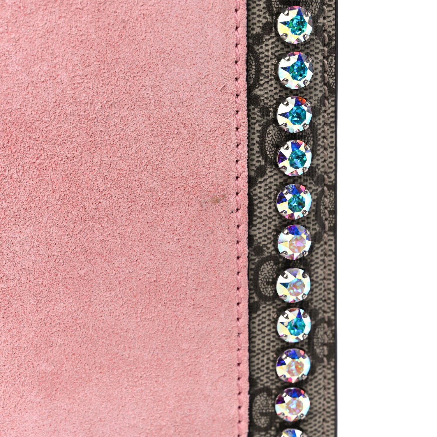 Gucci GG Supreme Monogram Suede Crystal Medium Dionysus Shoulder Bag Beige Ebony Light Peonia 15 of 15