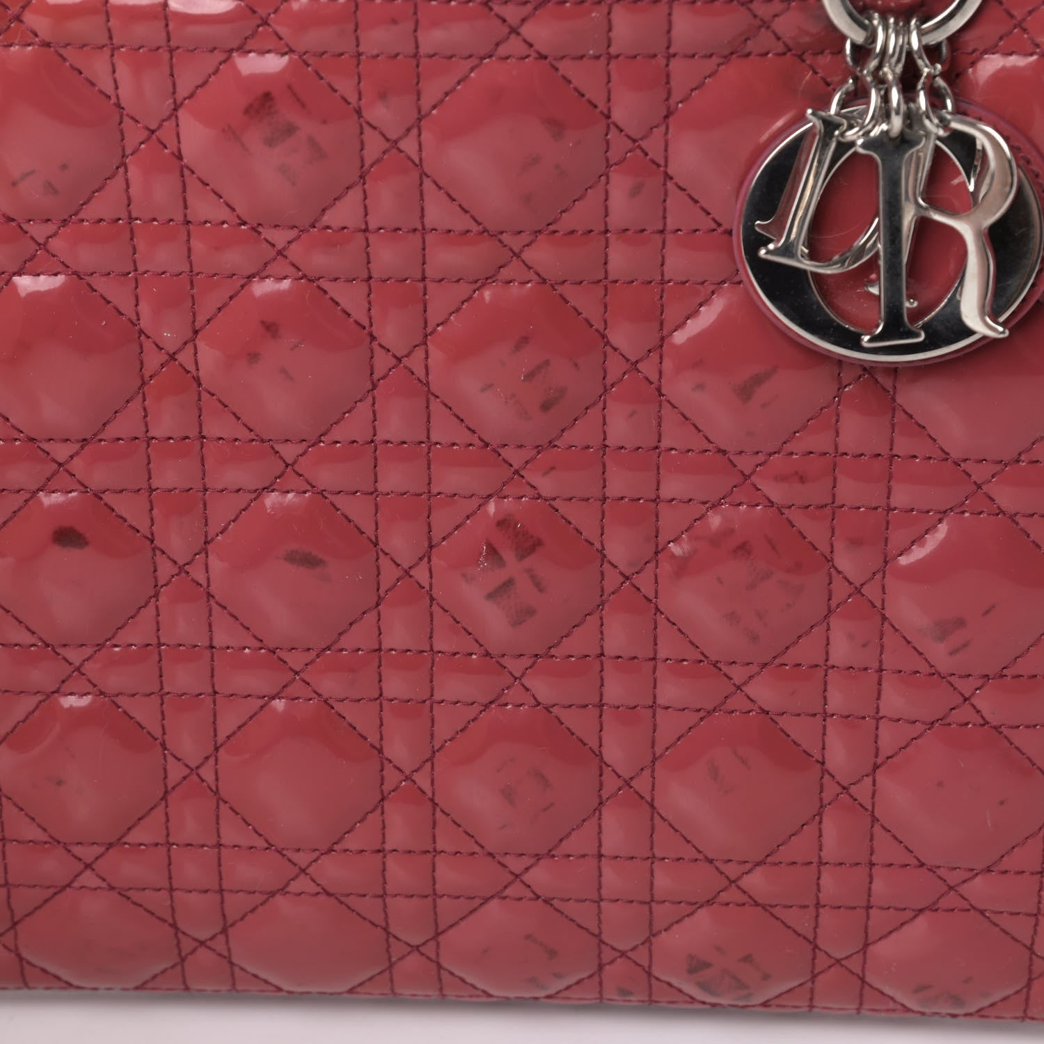 Christian Dior Patent Cannage Large Lady Dior Fuchsia 6 of 8