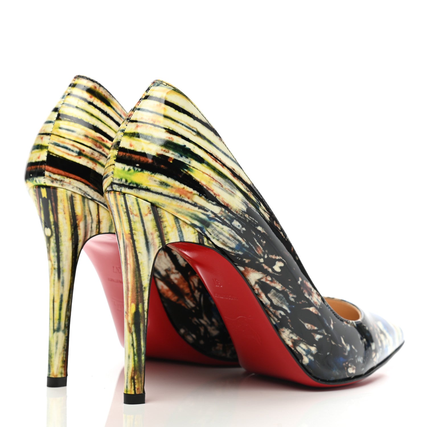 Christian Louboutin Patent Print Pigalle Follies 100 Pumps 37 Blue 4 of 8