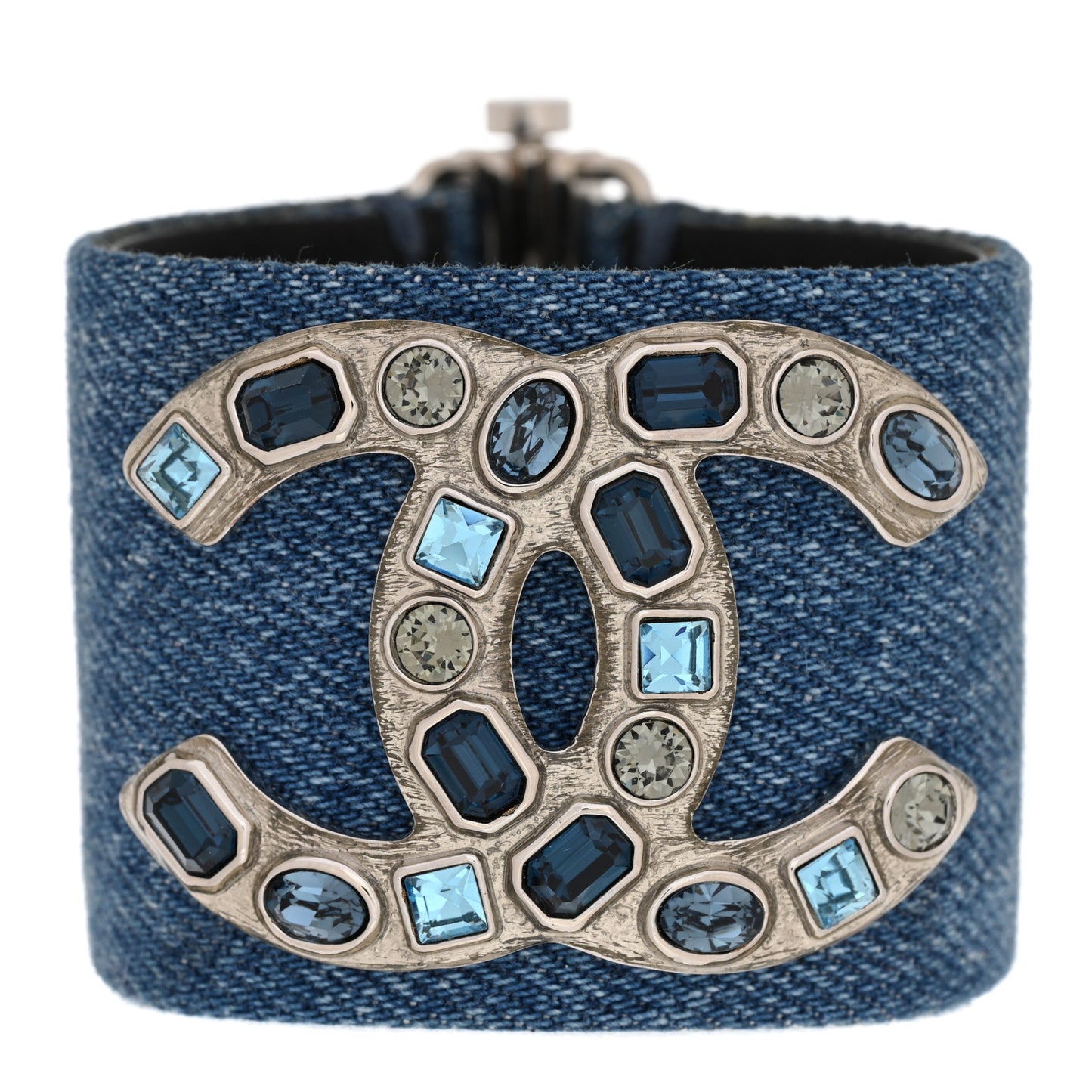 Denim Crystal CC Cuff Multicolor Blue