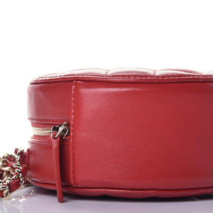 Chanel Lambskin Quilted Round Clutch With Chain Red 7 of 9