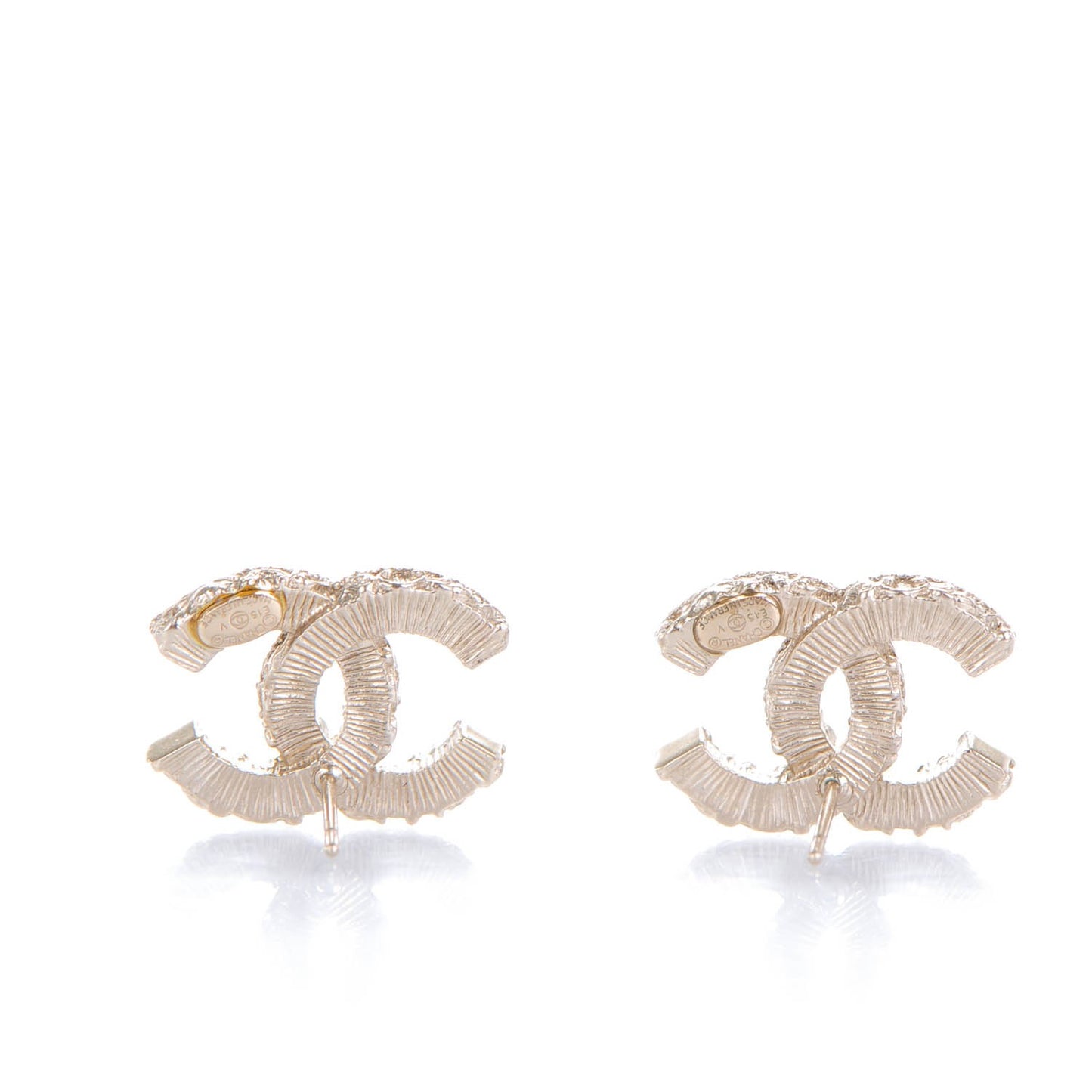 Enamel CC Baroque Earrings Black Gold
