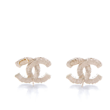 Chanel Enamel CC Baroque Earrings Black Gold 3 of 5
