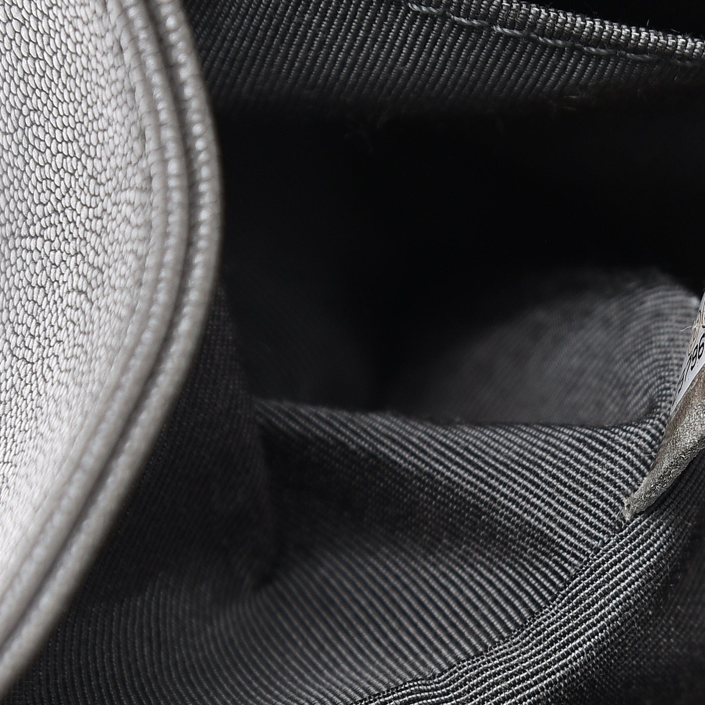 Caviar Quilted Medium Boy Flap Grey
