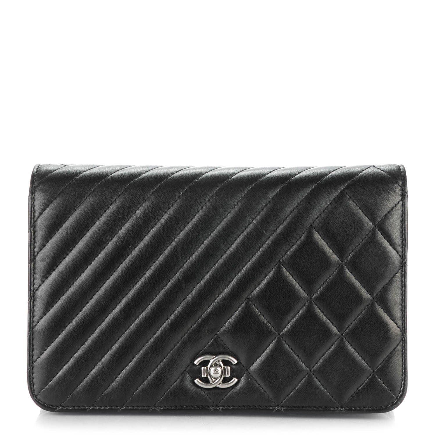 Chanel Lambskin Quilted Coco Boy Wallet On Chain WOC Black 1 of 8