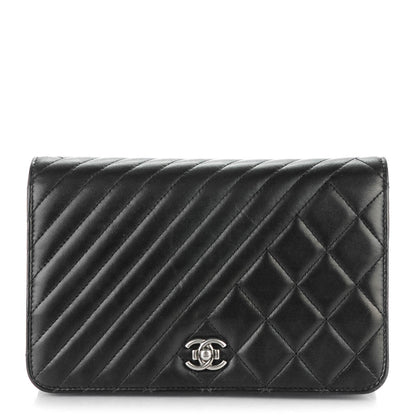 Chanel Lambskin Quilted Coco Boy Wallet On Chain WOC Black 1 of 8