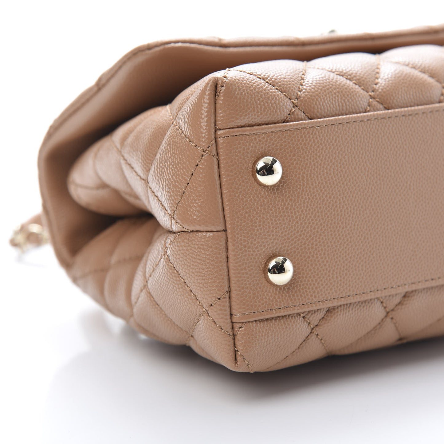 Caviar Quilted Lizard Embossed Mini Coco Handle Flap Brown