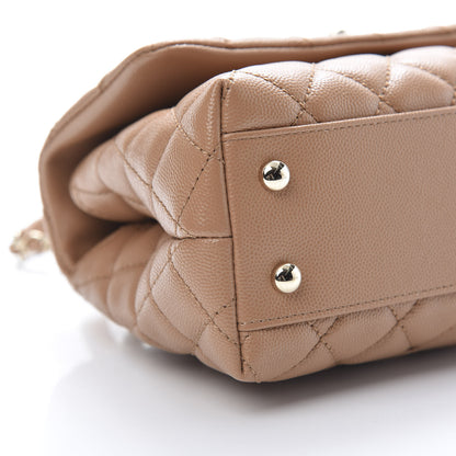 Chanel Caviar Quilted Lizard Embossed Mini Coco Handle Flap Brown 10 of 11