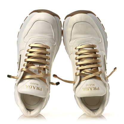 Prada Nappa Metal Triangle Logo Womens Prax 01 45mm Sneakers 36.5 Avorio 2 of 15