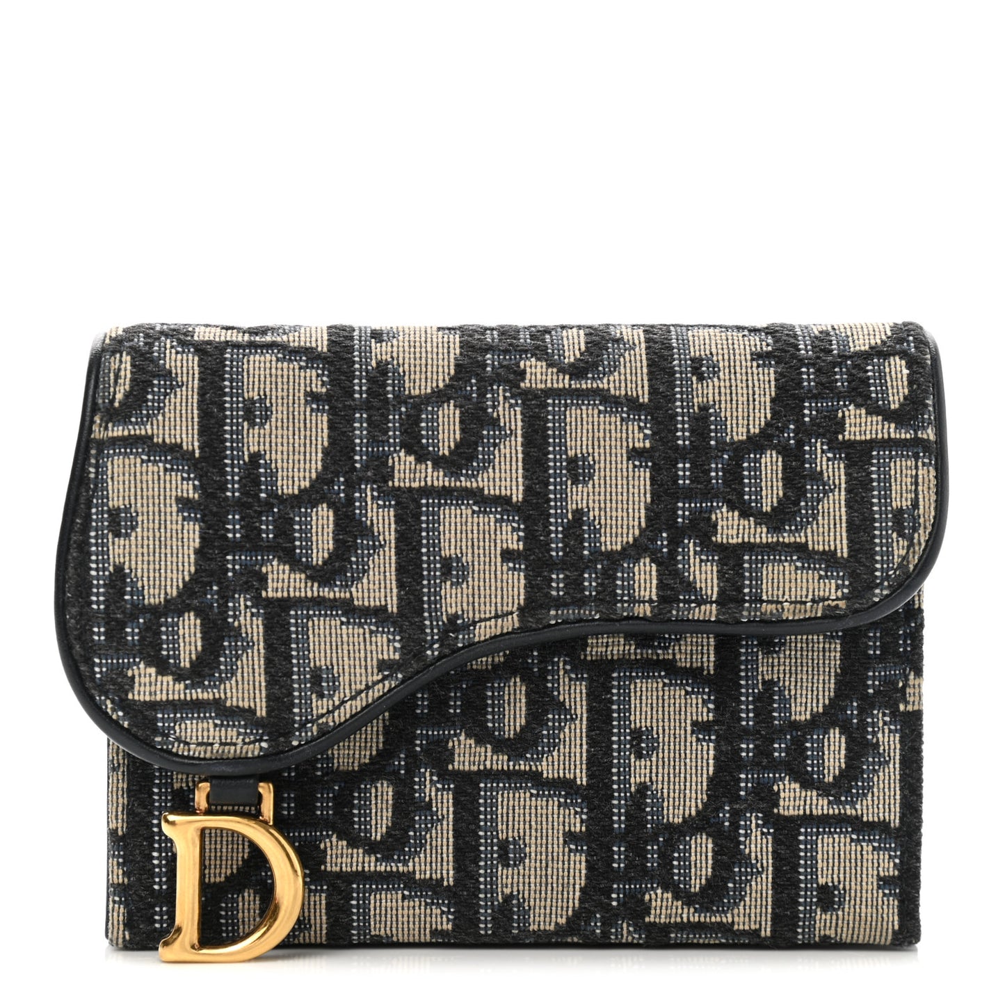 Oblique Saddle Card Holder Blue