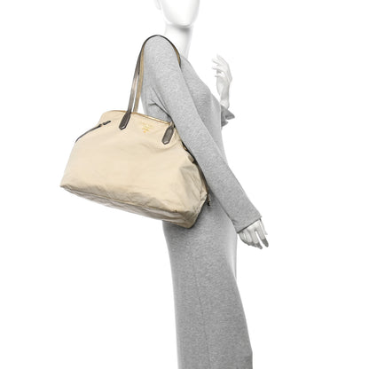 Prada Tessuto Nylon Saffiano Shopping Tote White 2 of 14