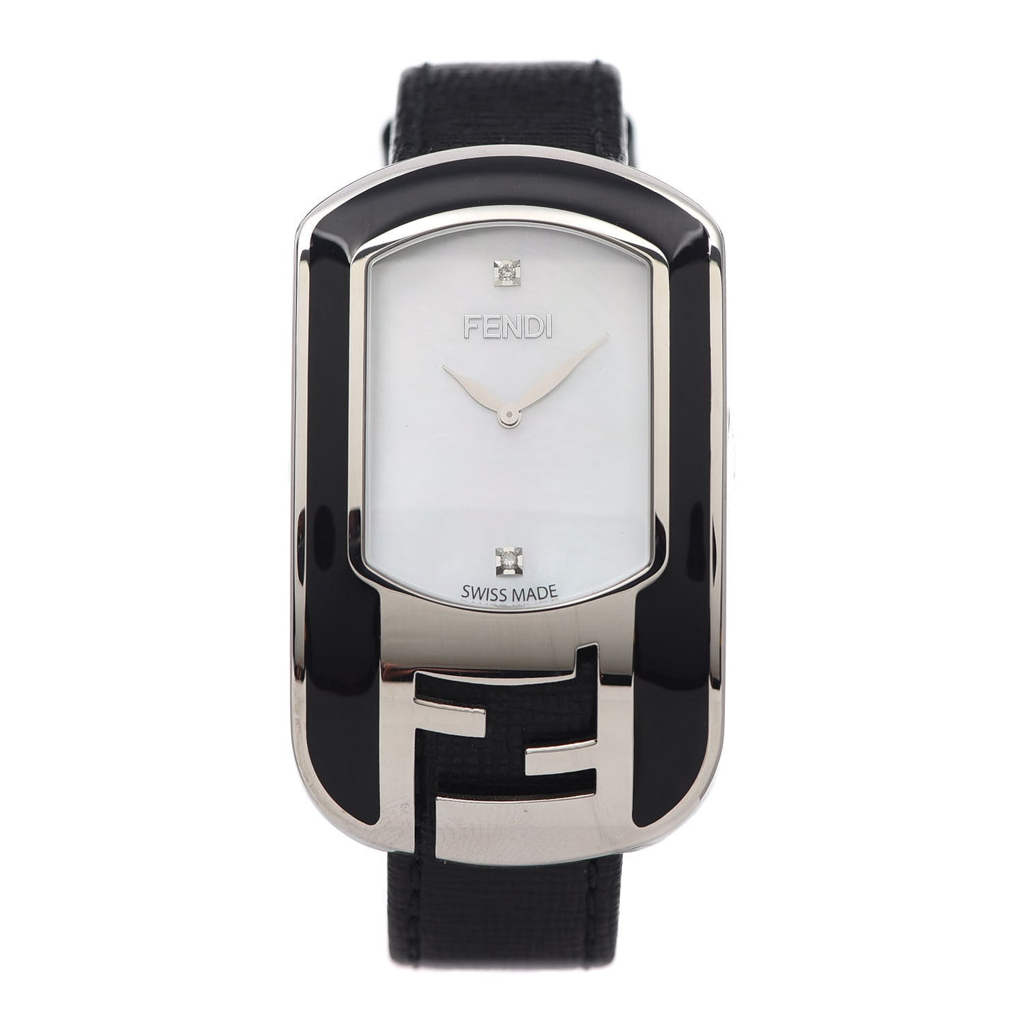 Stainless Steel Calfskin Diamond Mother of Pearl Enamel 29mm Chameleon Quartz Watch