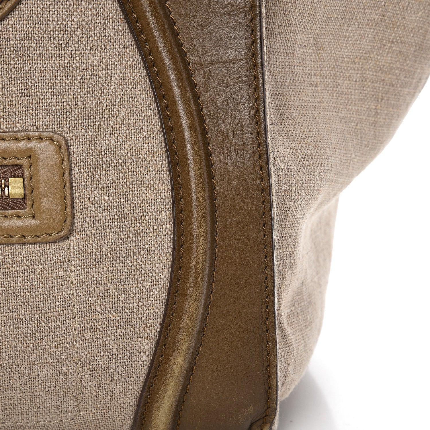 Celine Calfskin Linen Mini Tri-Color Luggage Khaki 20 of 22