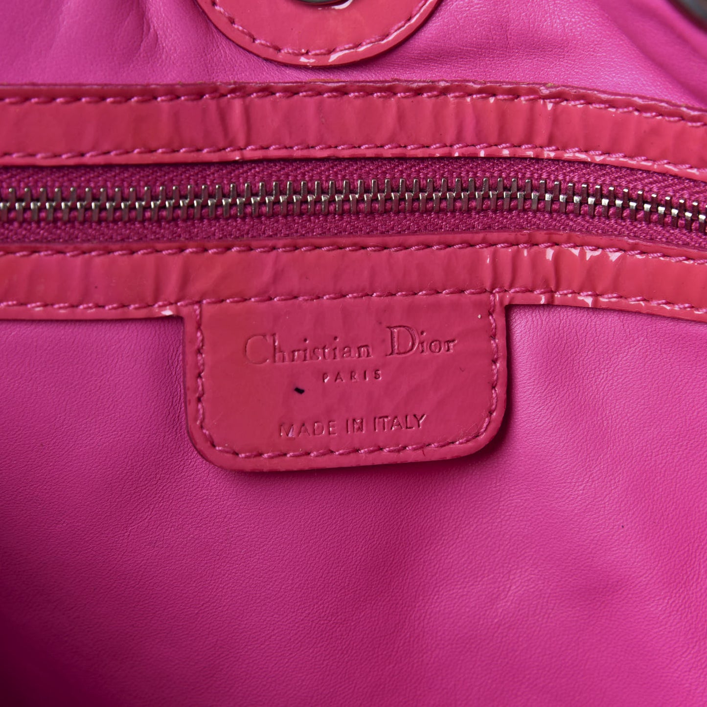 Patent Cannage Dior Soft Vertical Shopping Tote Pink
