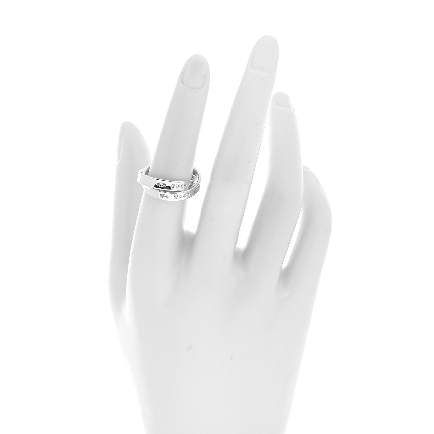 Tiffany Sterling Silver 1837 Interlocking Ring 52 6 2 of 5