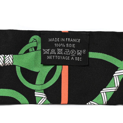 Hermes Silk Panoplie Equestre Twilly Caban Black Vert Rouge 4 of 4