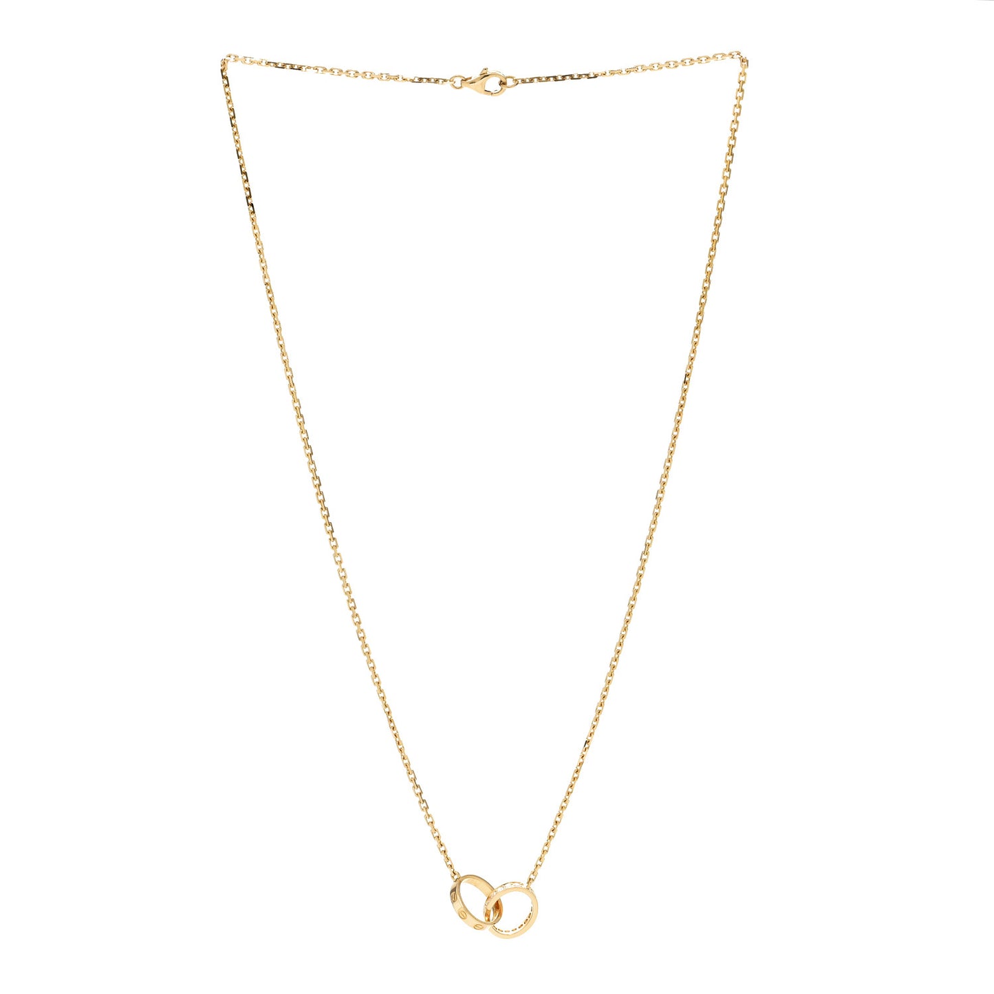 18K Yellow Gold Diamond Interlocking LOVE Necklace