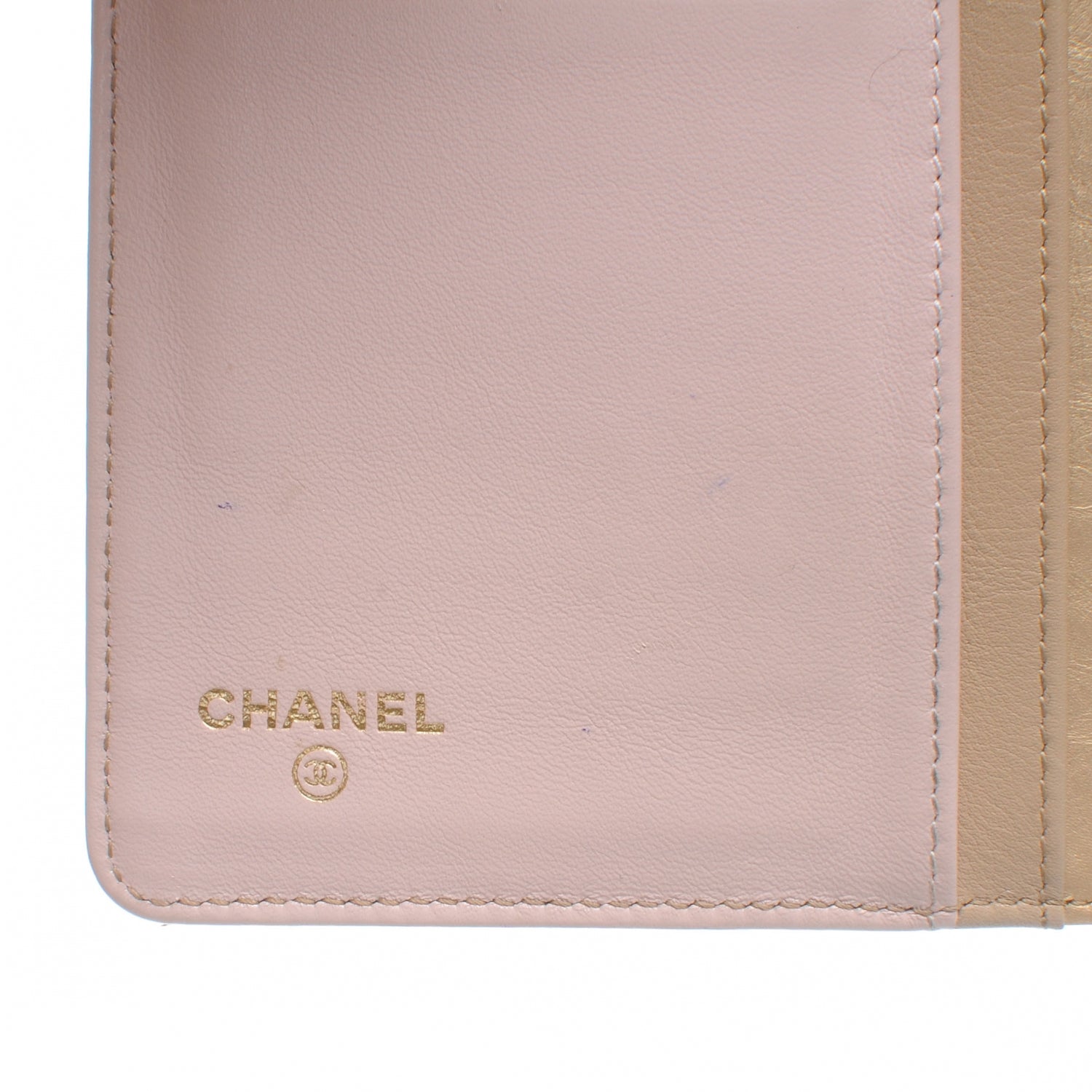 Chanel Leather Quilted Yen Wallet Gold 5 of 7