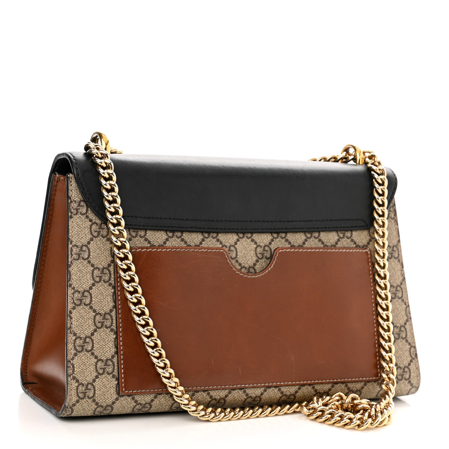 Gucci GG Supreme Monogram Calfskin Medium Padlock Shoulder Bag Beige Black Cuir 3 of 13