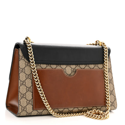 Gucci GG Supreme Monogram Calfskin Medium Padlock Shoulder Bag Beige Black Cuir 3 of 13