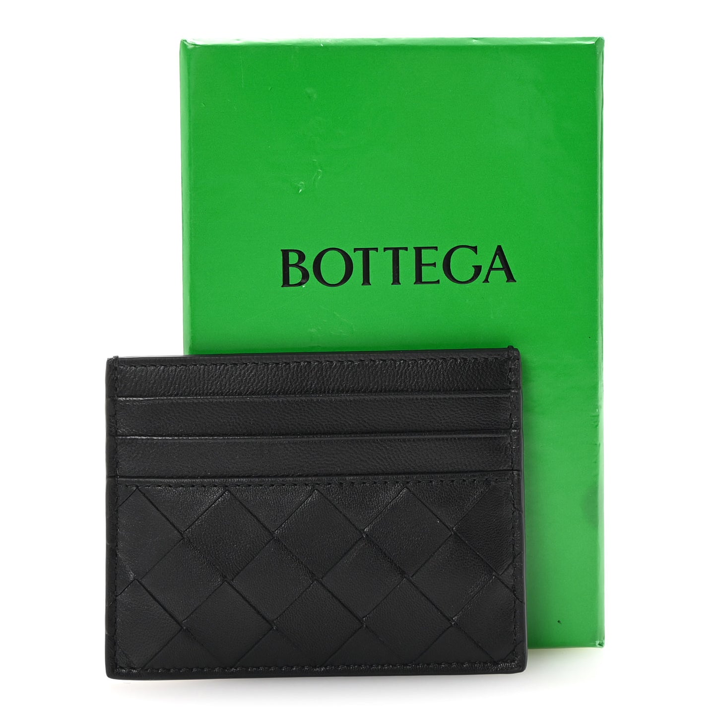Nappa Intrecciato Card Holder Black