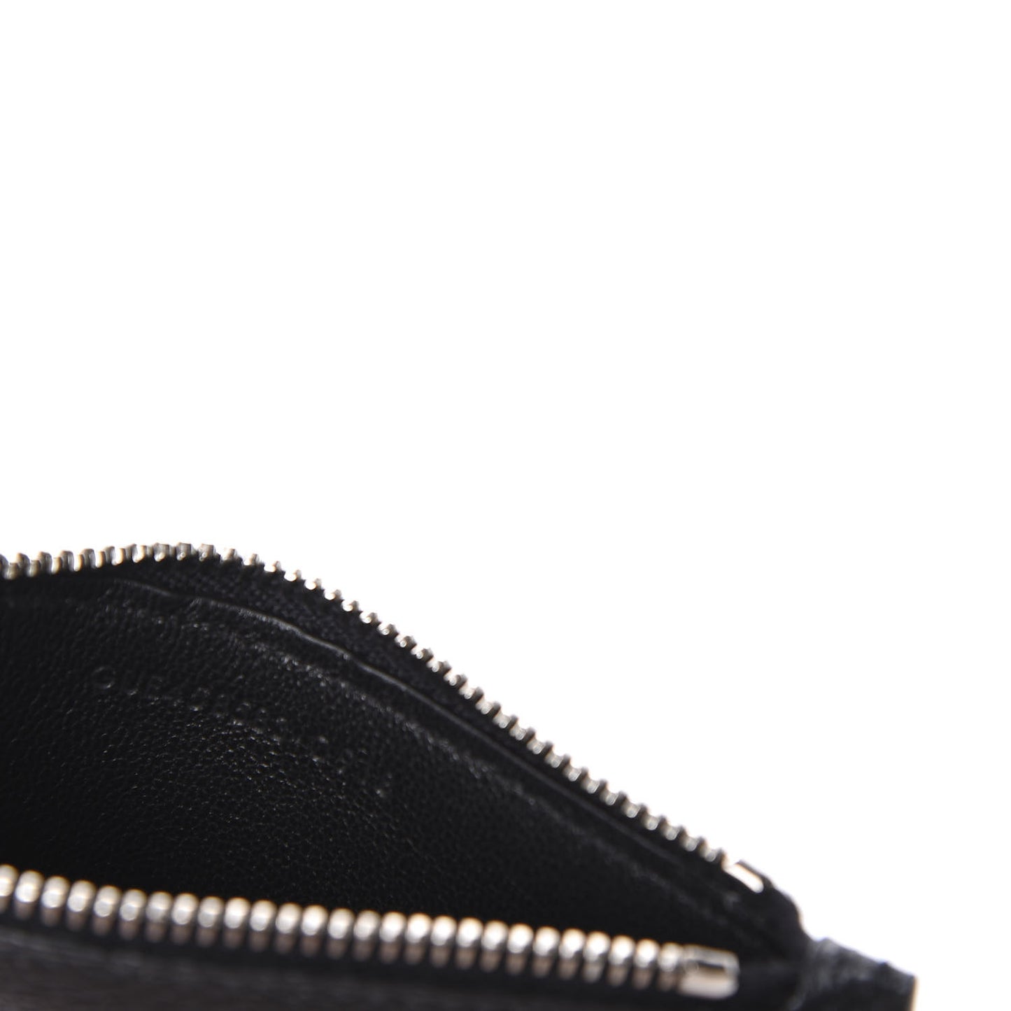 Grained Calfskin 5 Fragments Zip Pouch Card Holder Black