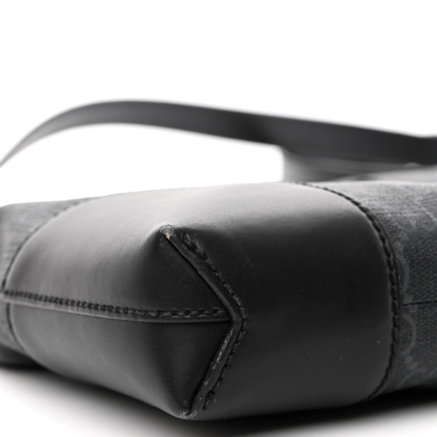 Soft GG Supreme Monogram Appia Calfskin Web East West Messenger Bag Black Grey