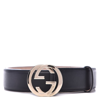 Gucci Calfskin Interlocking G 37mm Belt 85 34 Black 1 of 8