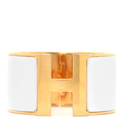 Hermes Enamel Extra Wide Clic Clac H Bracelet PM White 1 of 11