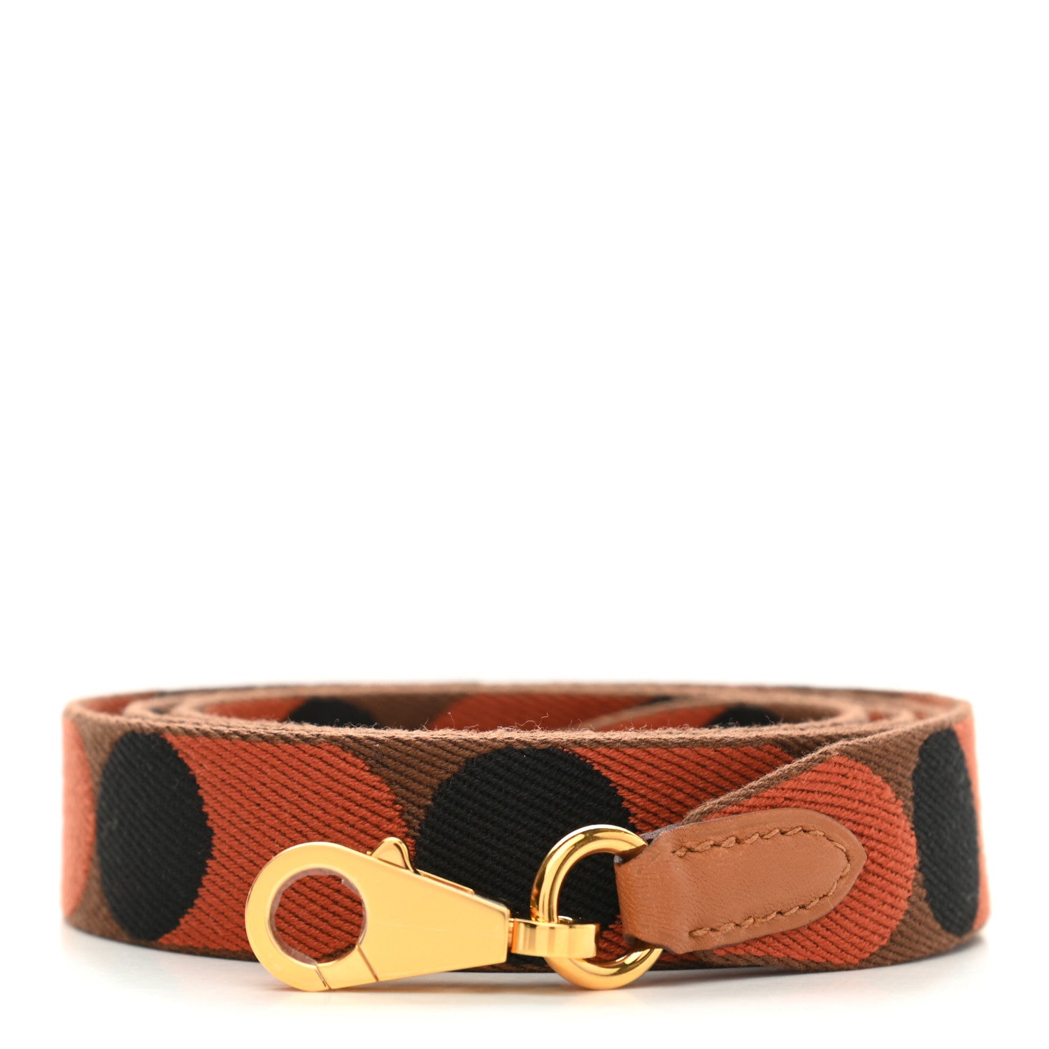 Hermes Toile Swift 25mm Sangle Flipperball Shoulder Strap Noisette Cuivre Gold 1 of 5