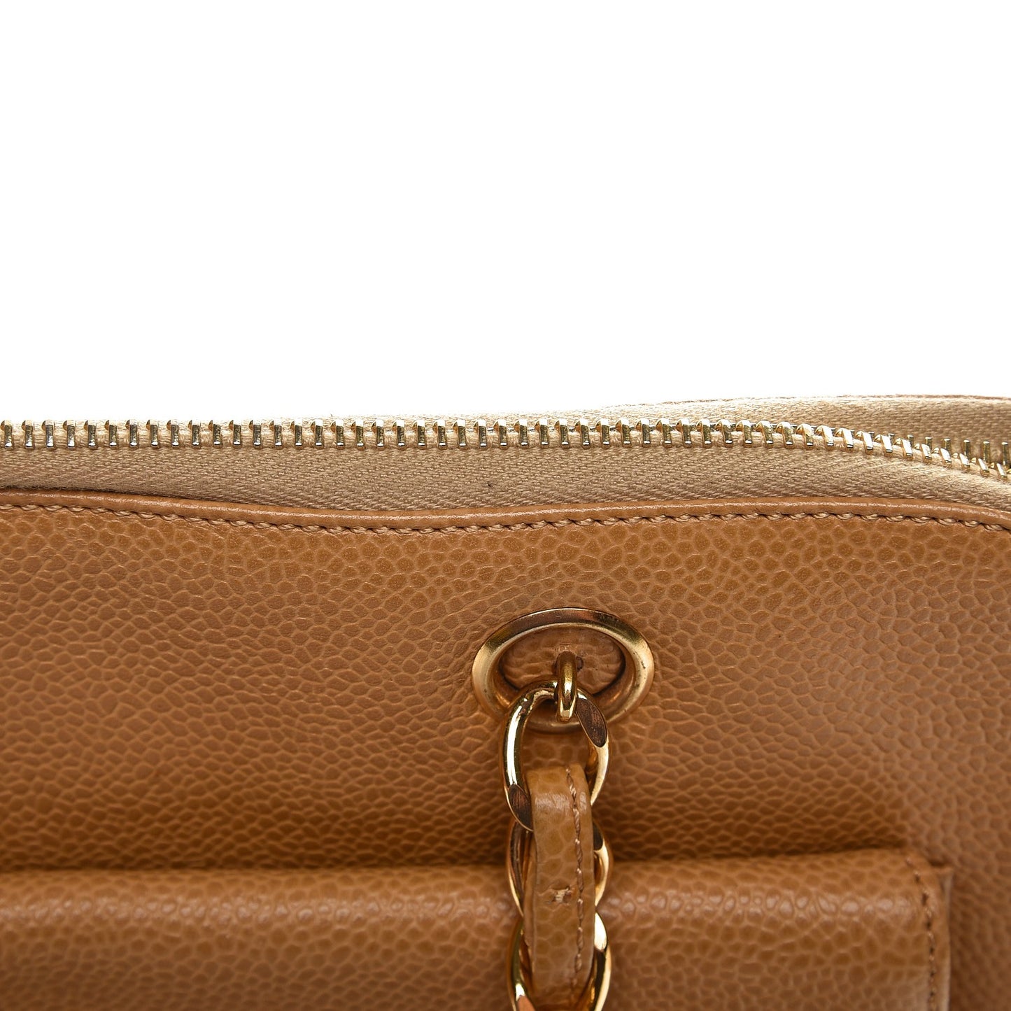 Caviar Flap Shoulder Bag Beige