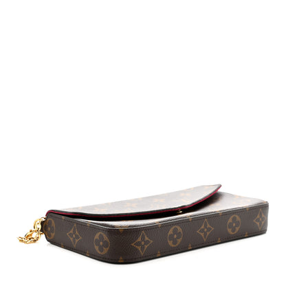 Louis Vuitton Monogram Pochette Felicie Chain Wallet Fuchsia 5 of 13