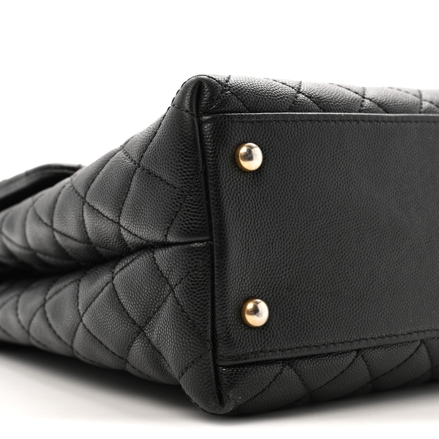 Chanel Caviar Lizard Quilted Large Coco Handle Flap Black 9 of 12
