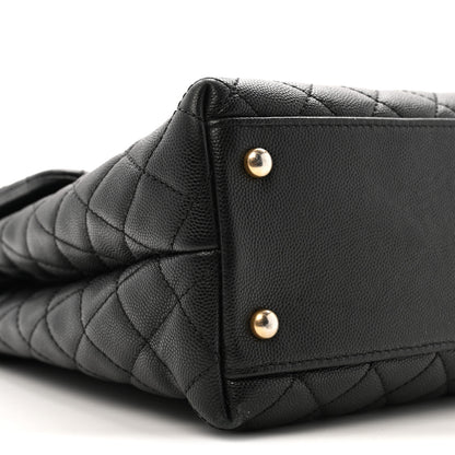 Chanel Caviar Lizard Quilted Large Coco Handle Flap Black 9 of 12