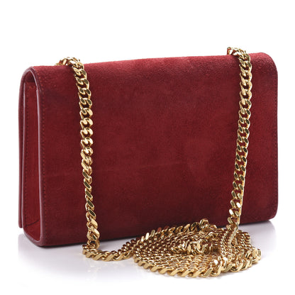 Saint Laurent Suede Small Classic Monogram Kate Tassel Satchel Red 3 of 9
