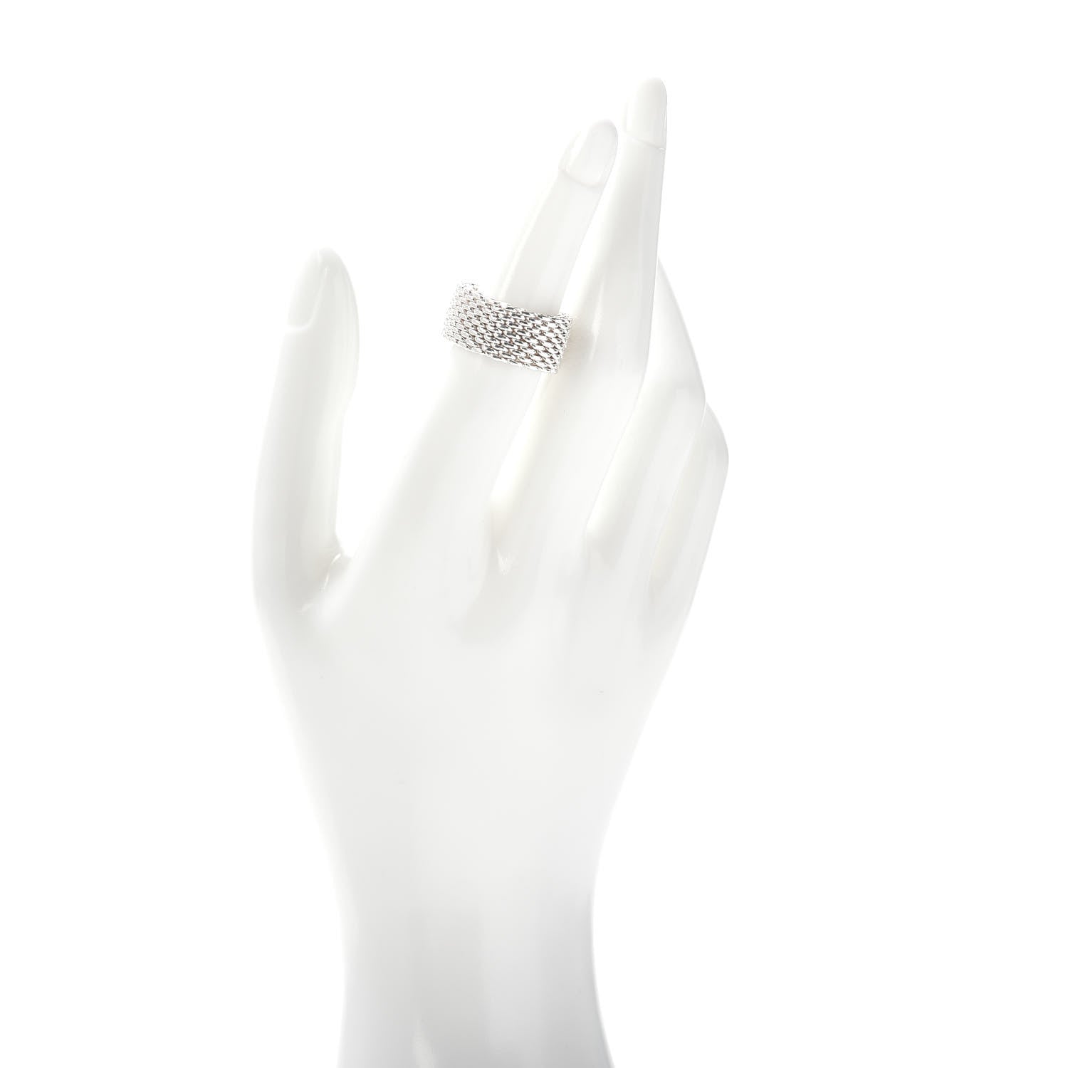 Tiffany Sterling Silver Somerset Mesh Ring 51 5.75 2 of 4