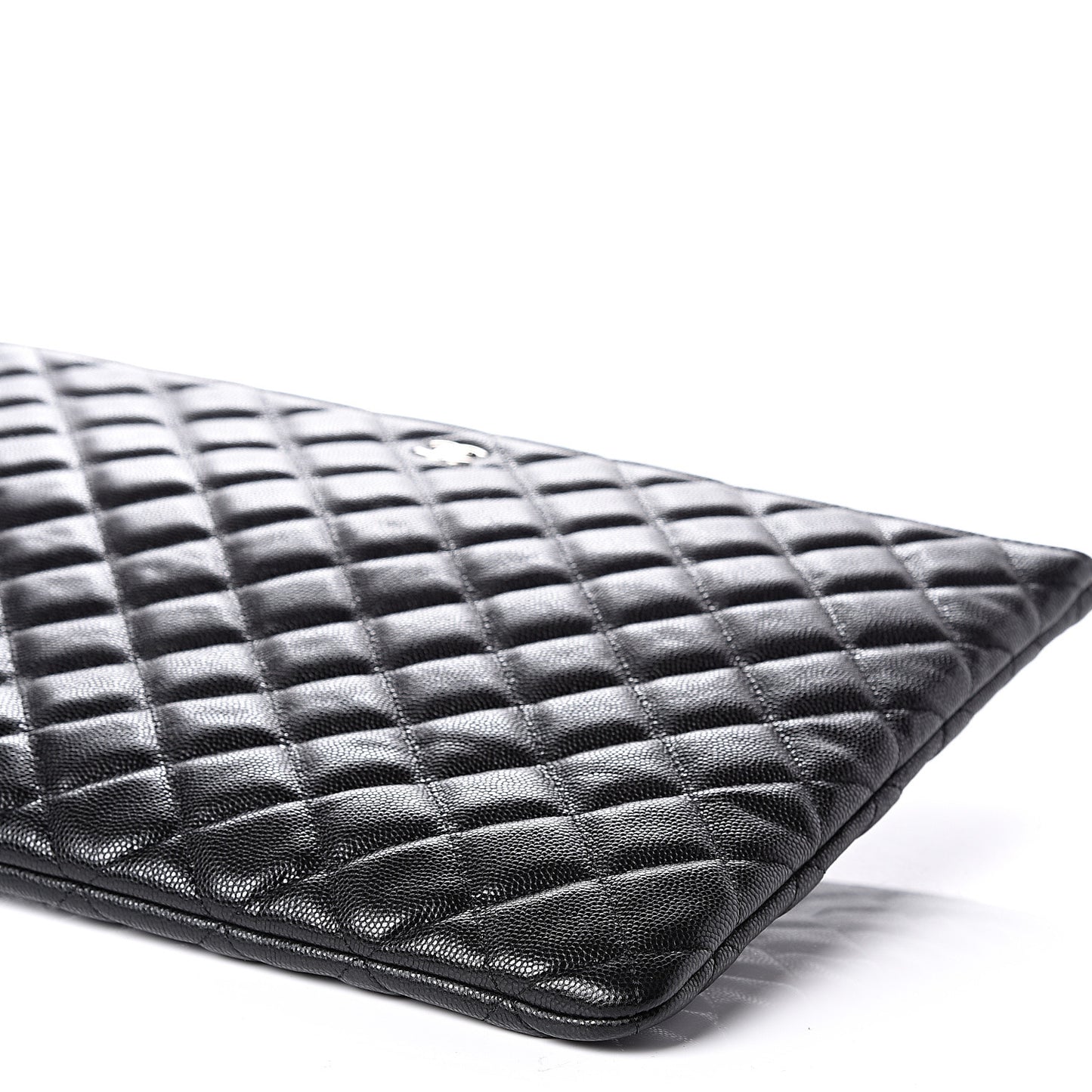 Caviar Quilted Large Cosmetic Case Black