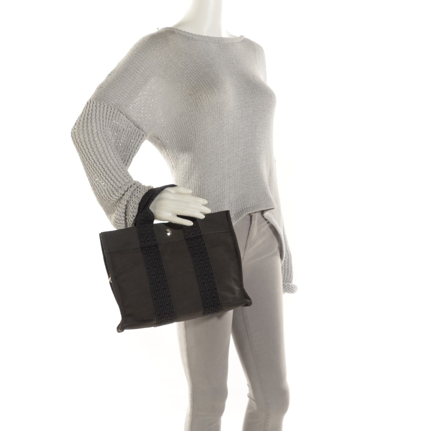 Canvas Herline PM Tote Grey