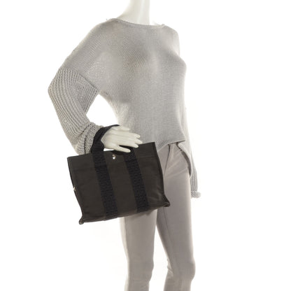 Hermes Canvas Herline PM Tote Grey 4 of 11