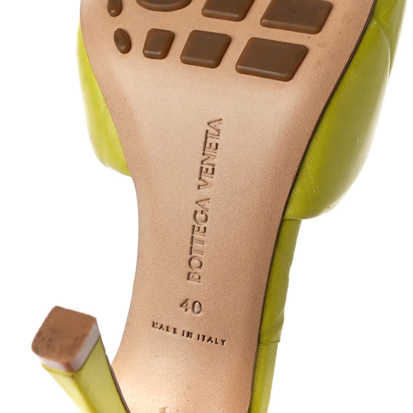 Nappa Quilted Rubber Lido Mule Sandals 40 Kiwi