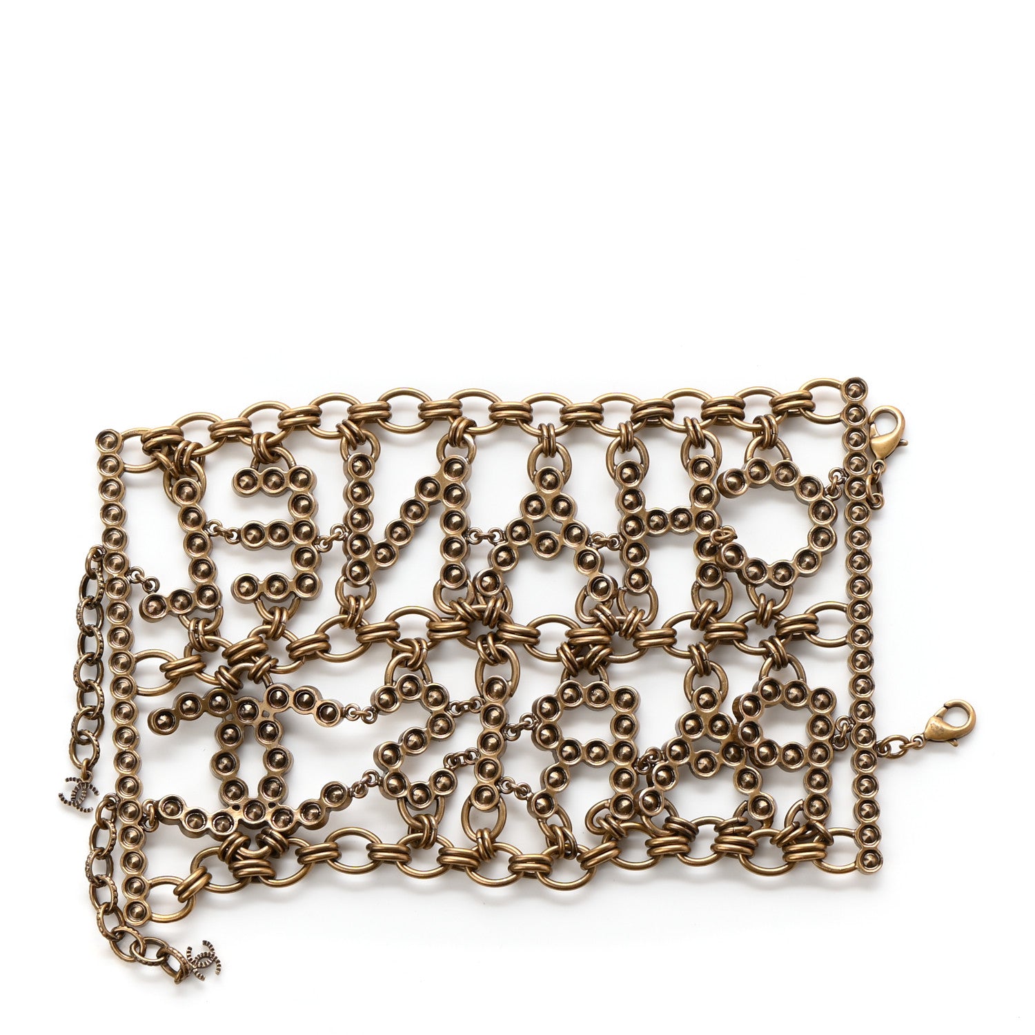 Chanel Crystal City of Lights Letter Chain Bracelet Gold 3 of 5